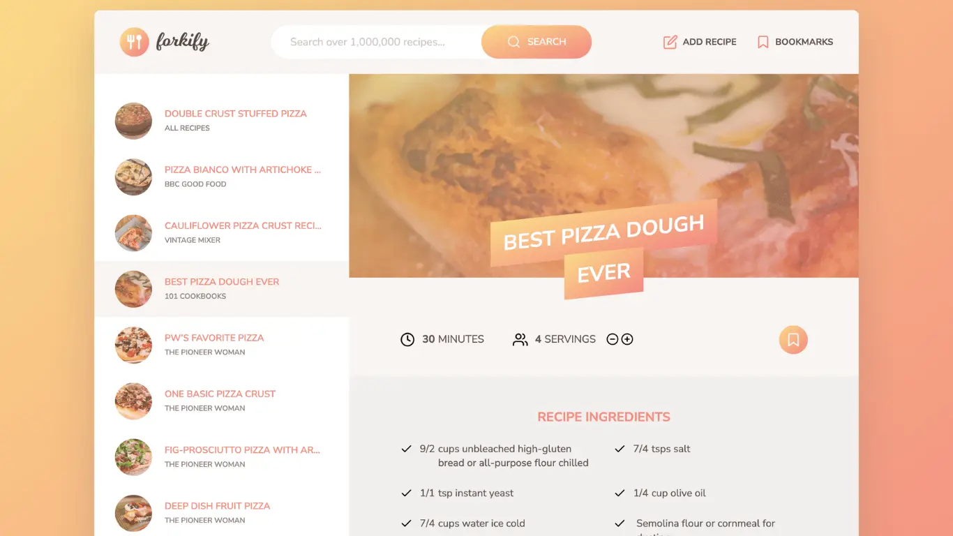 Forkify Recipe App preview